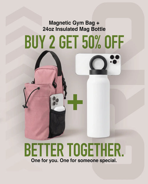 GRNDLESS Magnetic Gym Bag + 24 oz Insulated Mag Bottle (50% OFF)